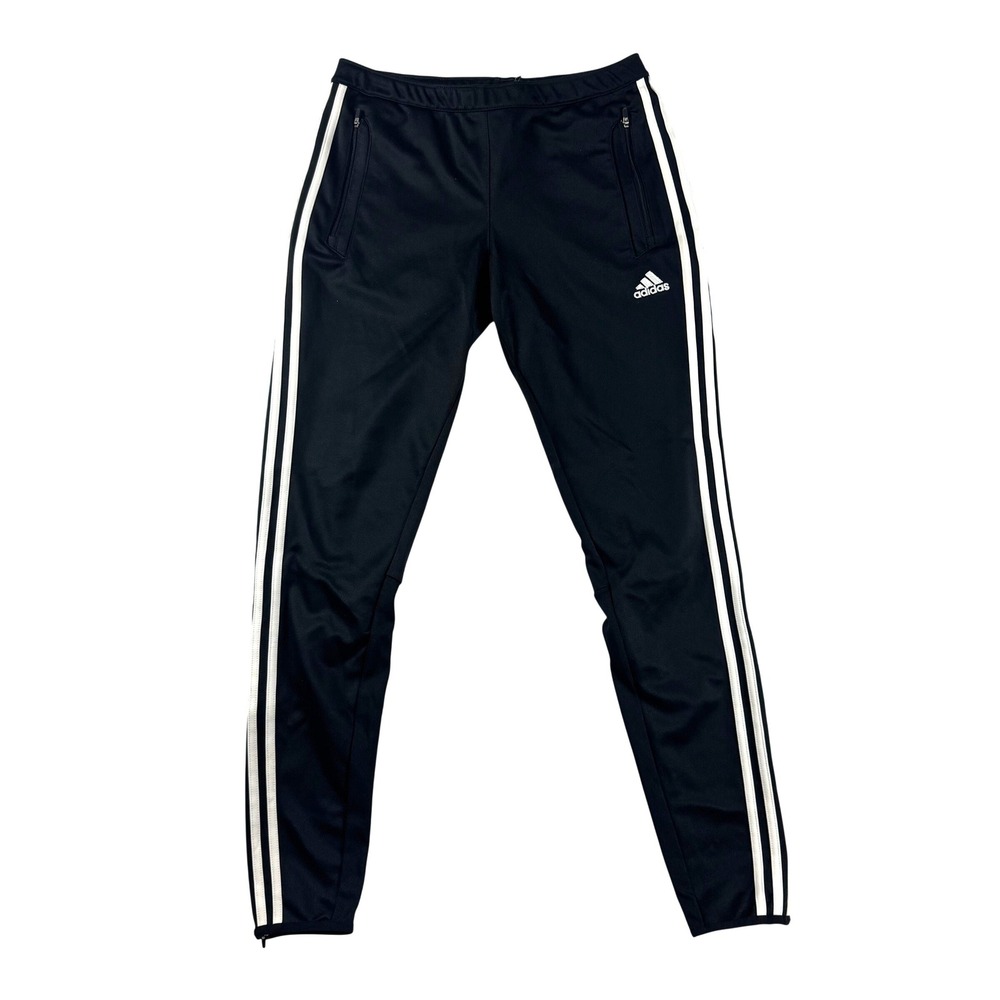 Adidas Climacool Soccer Training Pants Womens Medium Black White Stripe Joggers